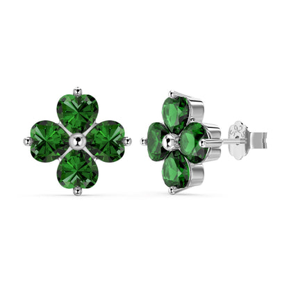 [baslovejewels]Four-Leaf Clover Ball Earrings