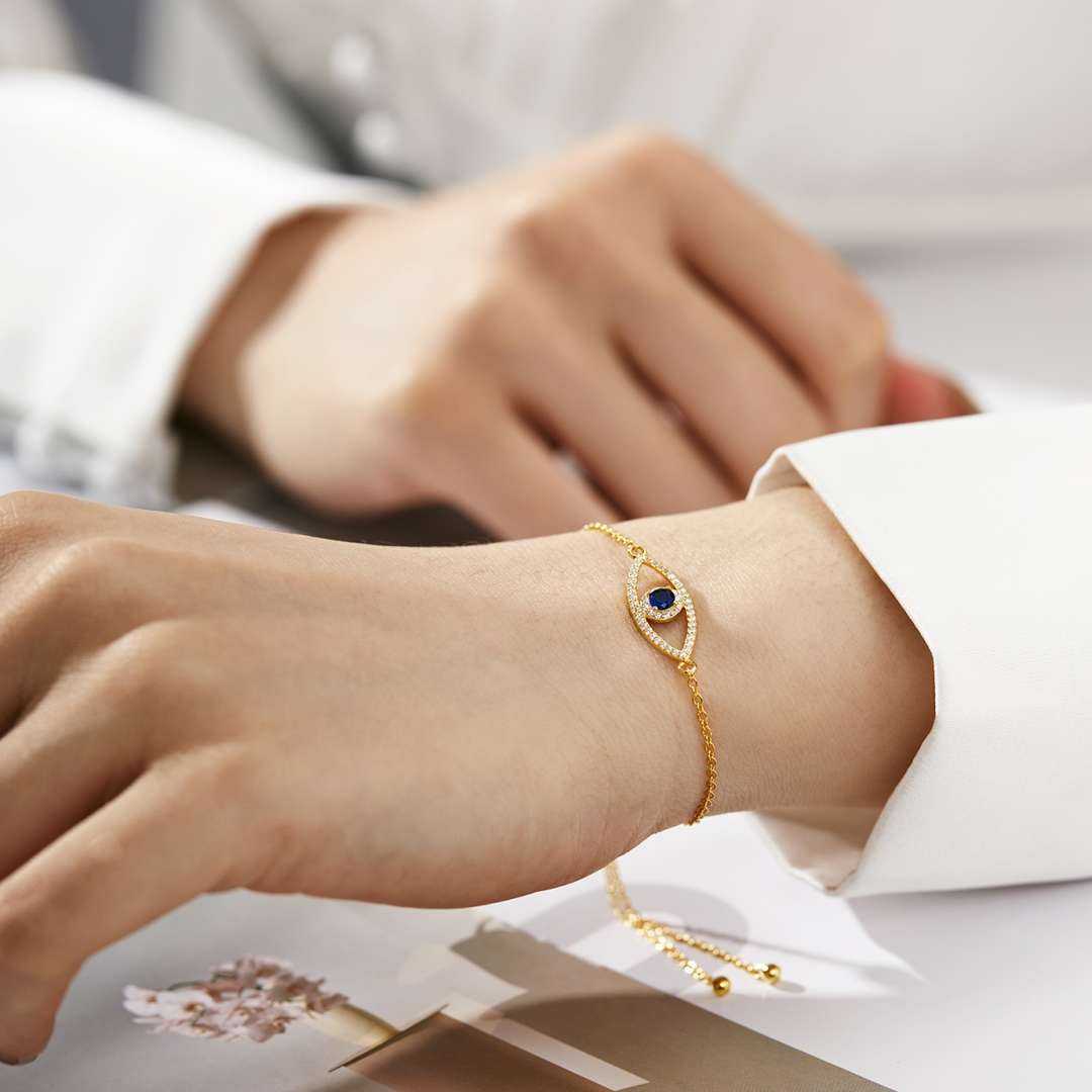 [baslovejewels]Devil's Eye Hollow Design Bracelet