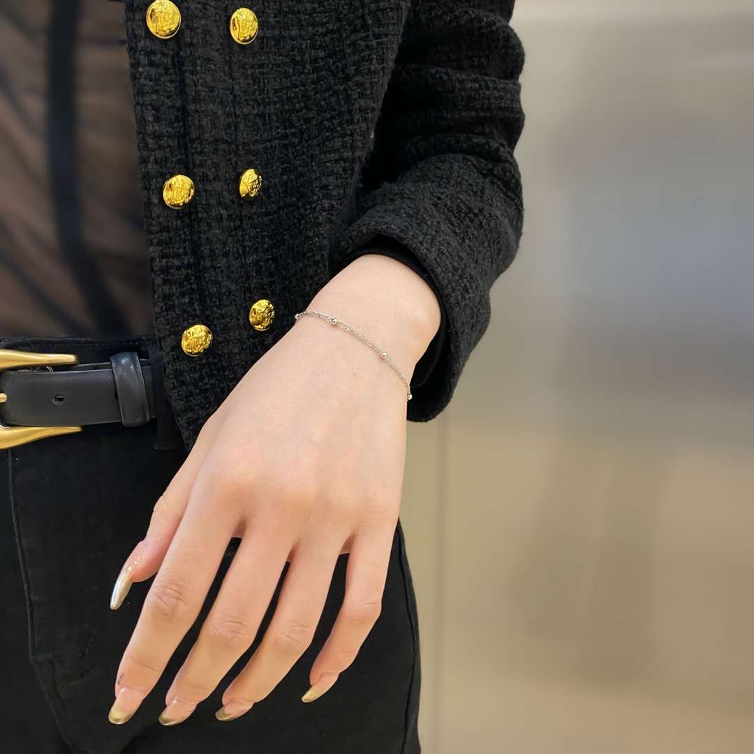 [baslovejewels]Delicate Bead Double Layer Bracelet