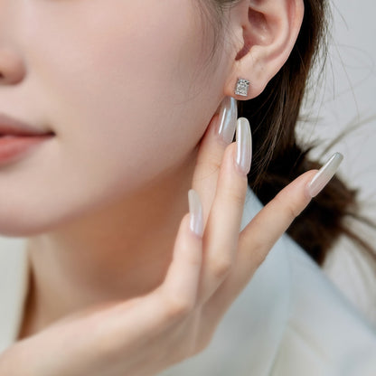 [baslovejewels]Radiant Luxurious Princess Cut Daily Earrings