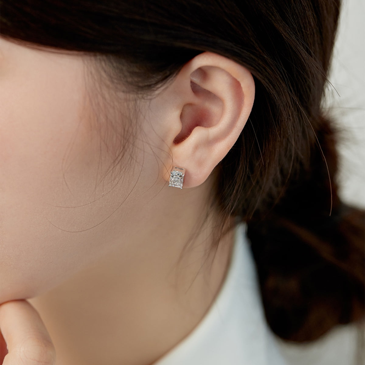[baslovejewels]Radiant Luxurious Princess Cut Daily Earrings