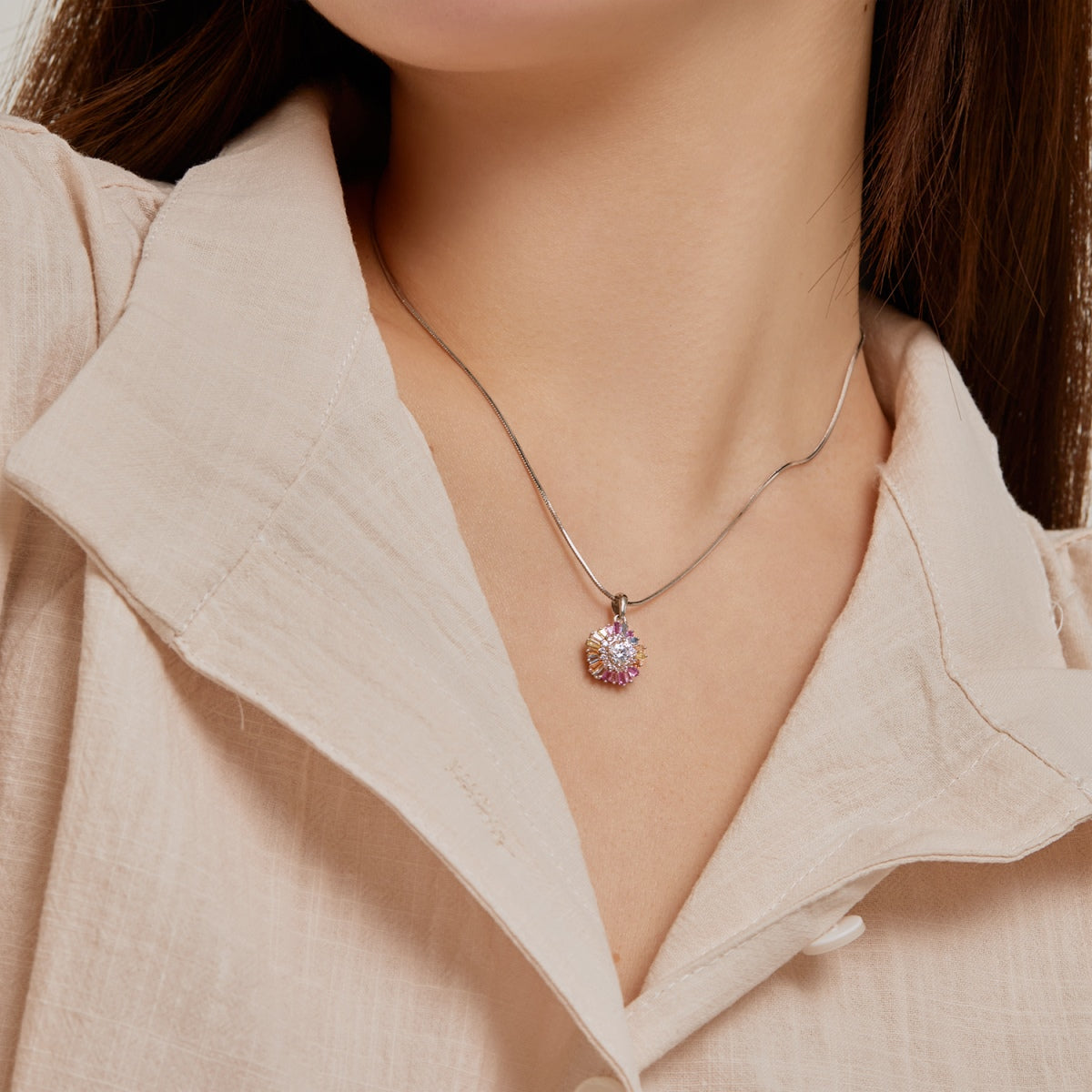 [baslovejewels]Charming Flower Colorful Necklace