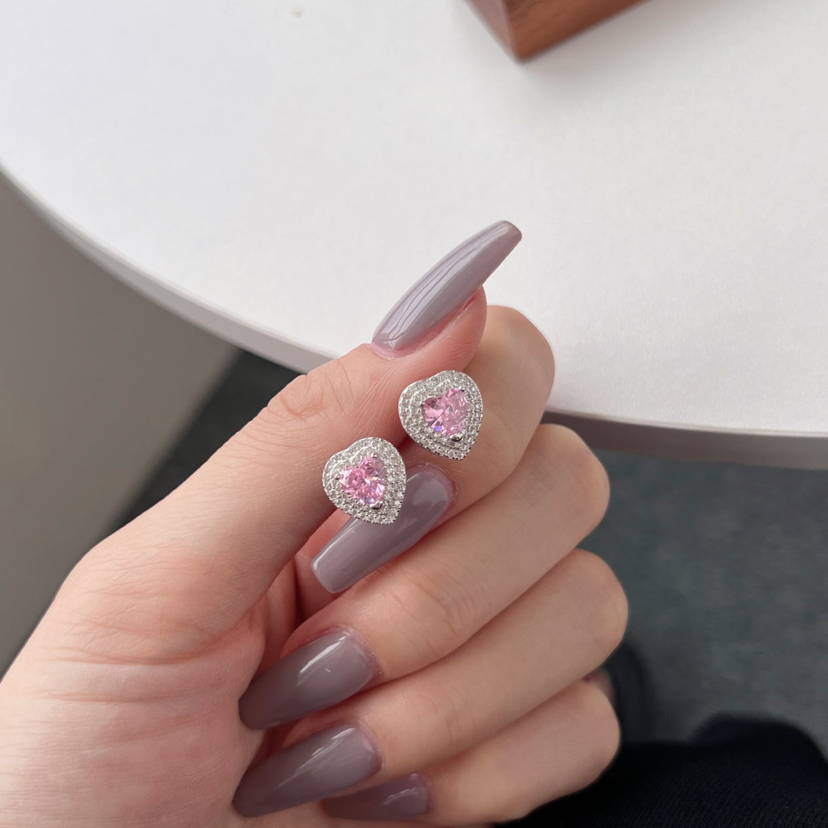 [baslovejewels]Dazzling Heart Shape Lover Earrings