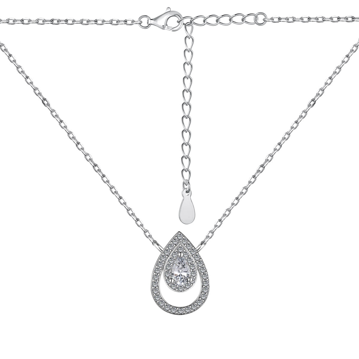 [baslovejewels]Sparkling Pear Cut Necklace