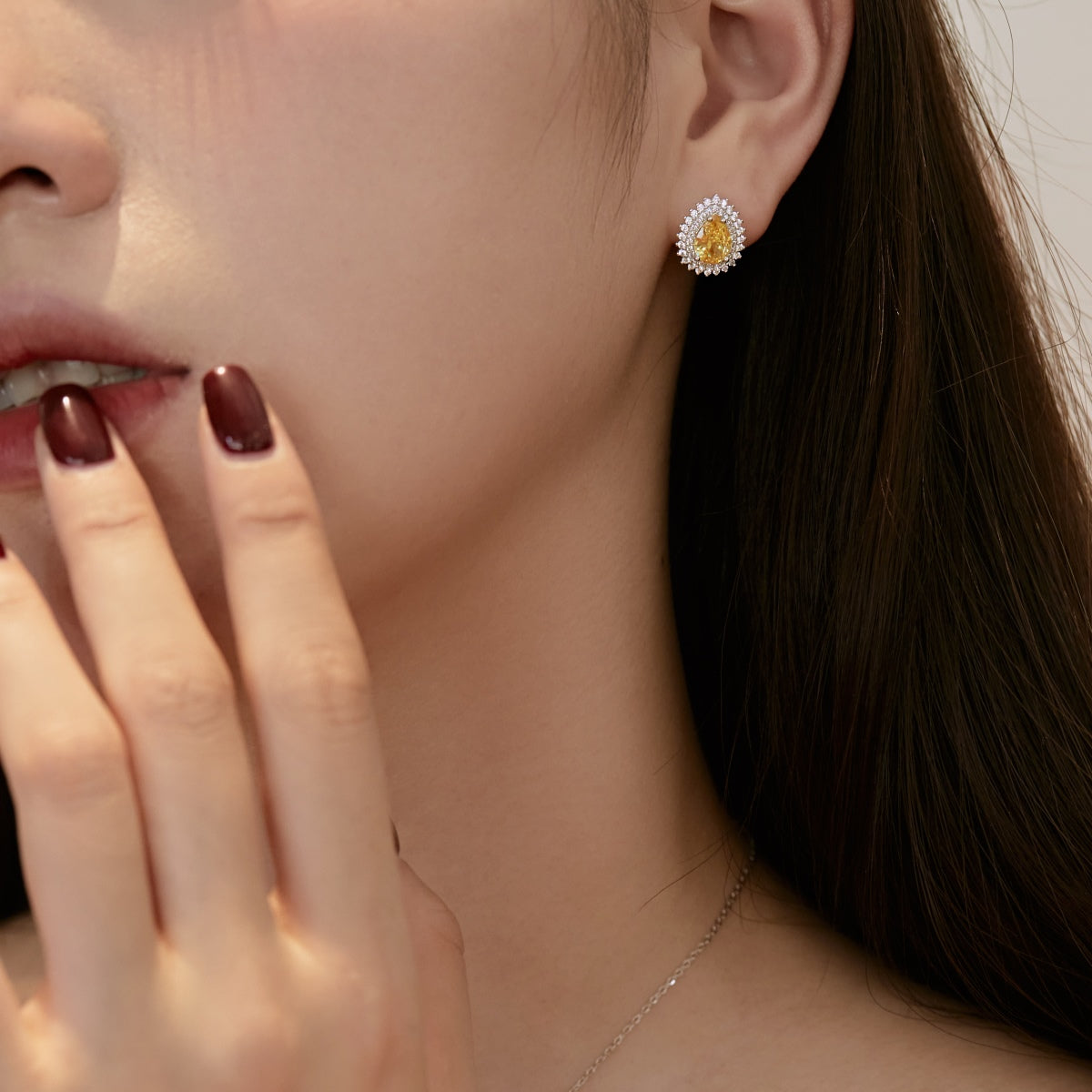 [baslovejewels]Delicate Gorgeous Pear Cut Daily Earrings