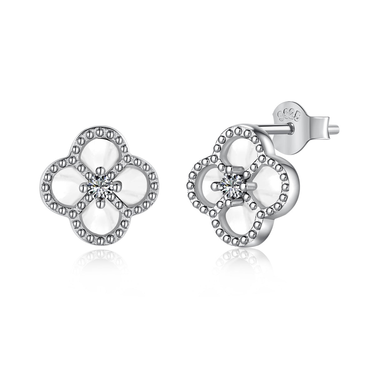 [baslovejewels]Four-Leaf Clover Flower Shape Exquisite Earrings