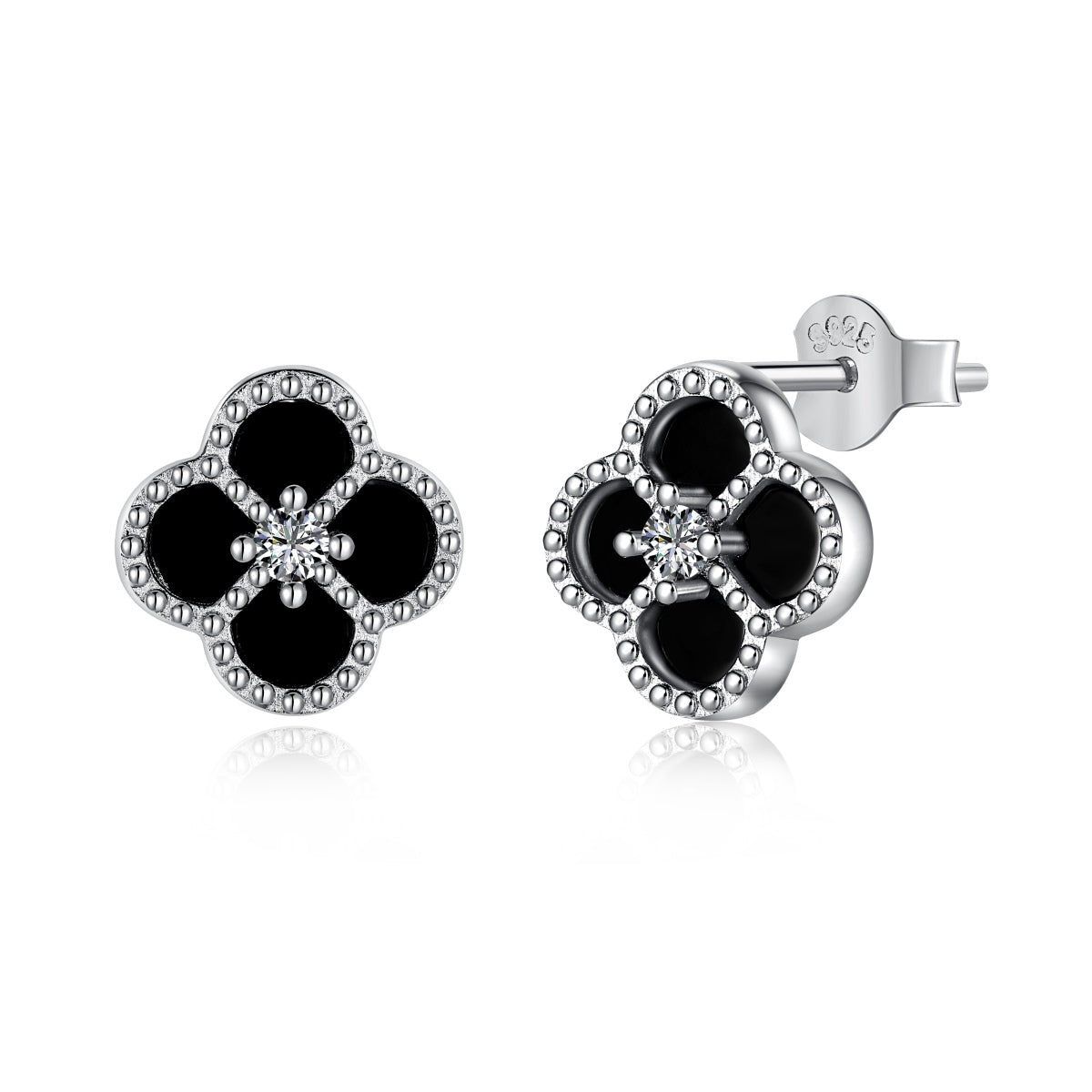 [baslovejewels]Four-Leaf Clover Flower Shape Exquisite Earrings