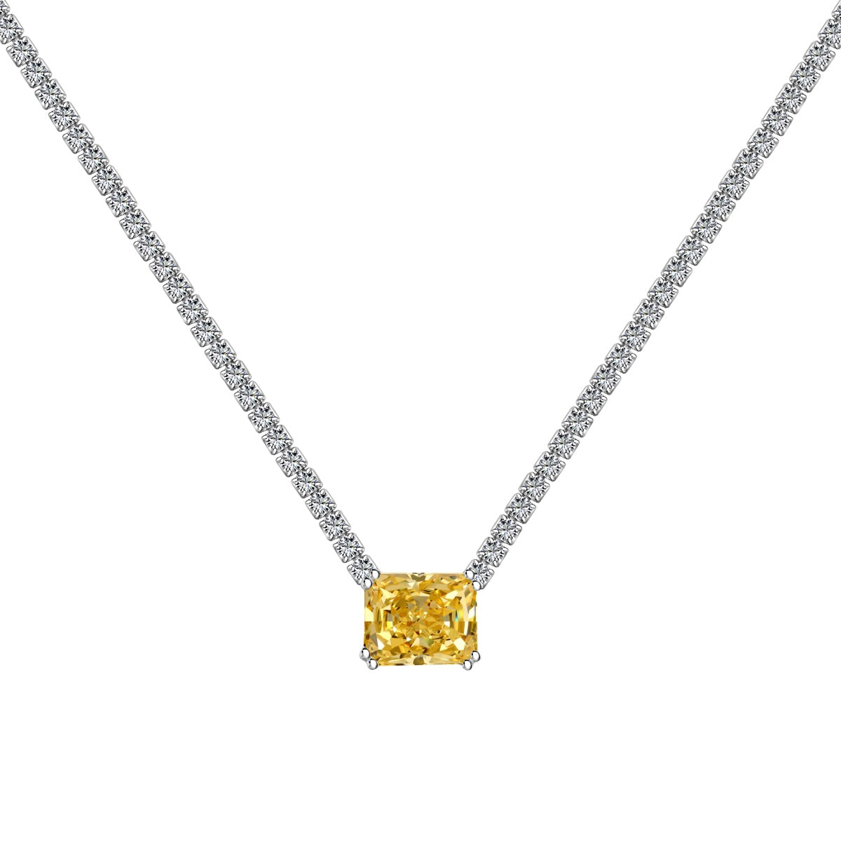 [baslovejewels]4.0 Carat Elegant Radiant Cut Necklace
