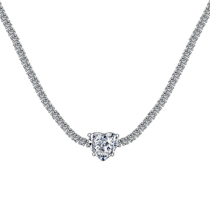 [baslovejewels]2.0 Carat Sparkling Tennis Heart Cut Necklace