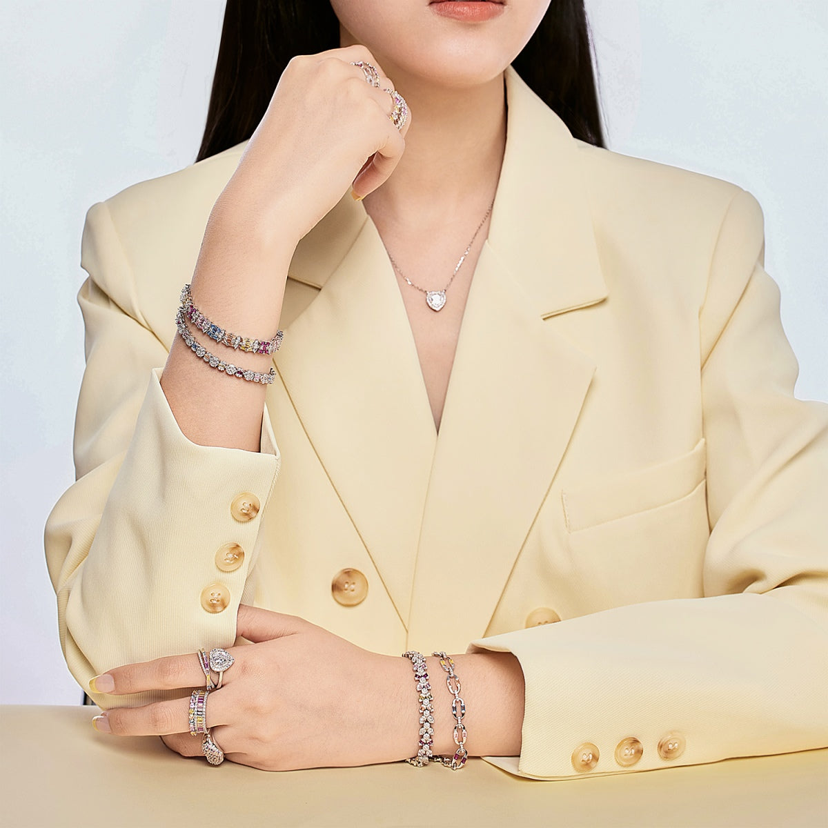 [baslovejewels]Delicate Colorful Multi Cut Party Bracelet