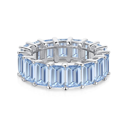 [baslovejewels]0.75 Carat Elegant Emerald Cut Tennis Ring