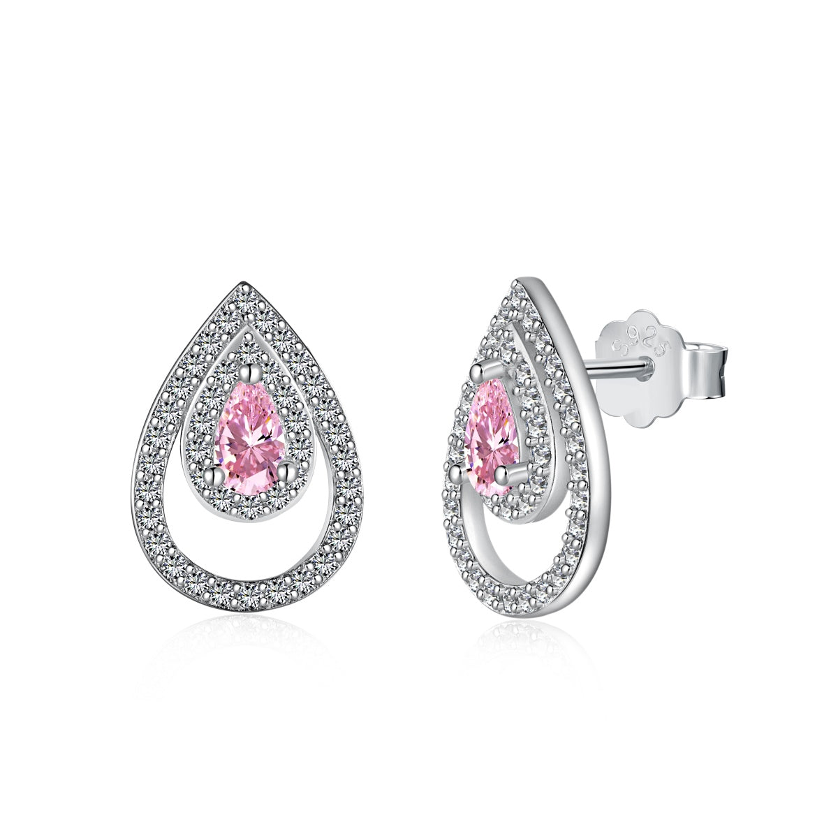[baslovejewels]Sparkling Delicate Water Drop Shape Daily Earrings