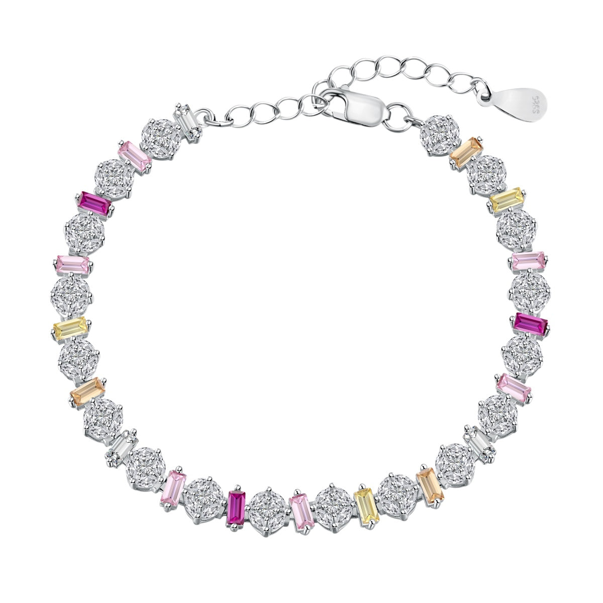 [baslovejewels]Radiant Colorful Round Shape Daily Bracelet