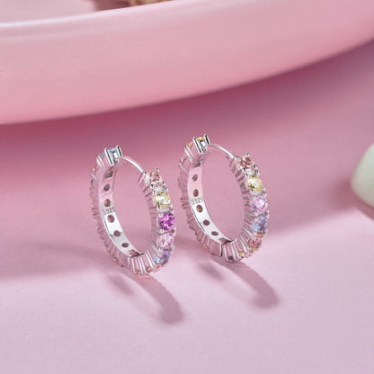 [baslovejewels]Radiant Colorful Round Cut Earrings