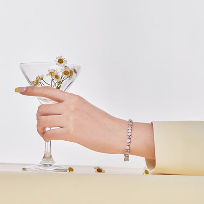 [baslovejewels]Dazzling Radiant Multi Cut Daily Bracelet