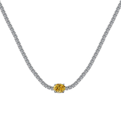 [baslovejewels]1.0 Carat Shining Oval Cut Necklace