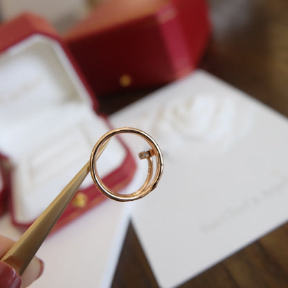 [baslovejewels]JUSTE RING 1.8MM PINK GOLD DOUBLE ROW DIAMONDS