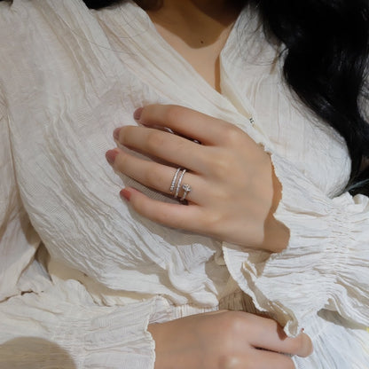 [baslovejewels]JUSTE RING 1.8MM SILVER DOUBLE ROW DIAMONDS