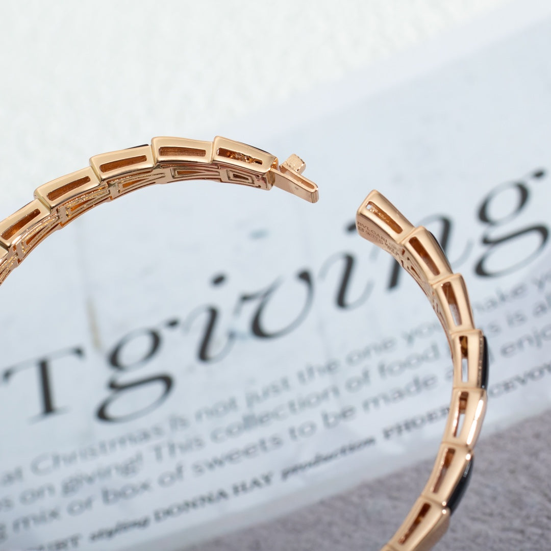 [baslovejewels]SERPENTI BRACELET PINK GOLD ONYX