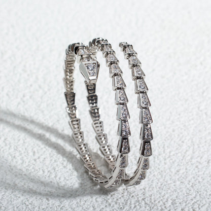 [baslovejewels]SERPENTI BRACELET SILVER DIAMOND DOUBLE ROW