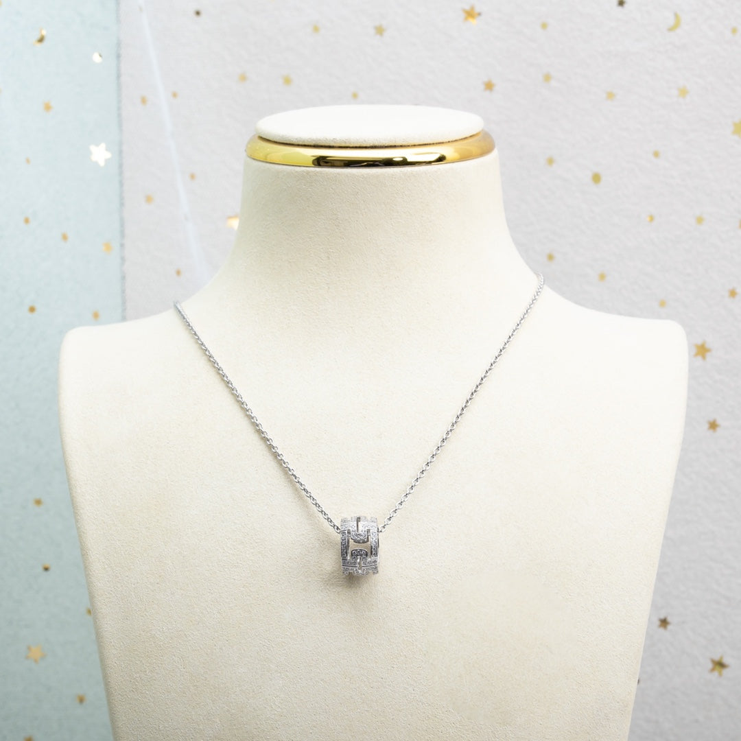 [baslovejewels]PARENTESI NECKLACE SILVER DIAMOND