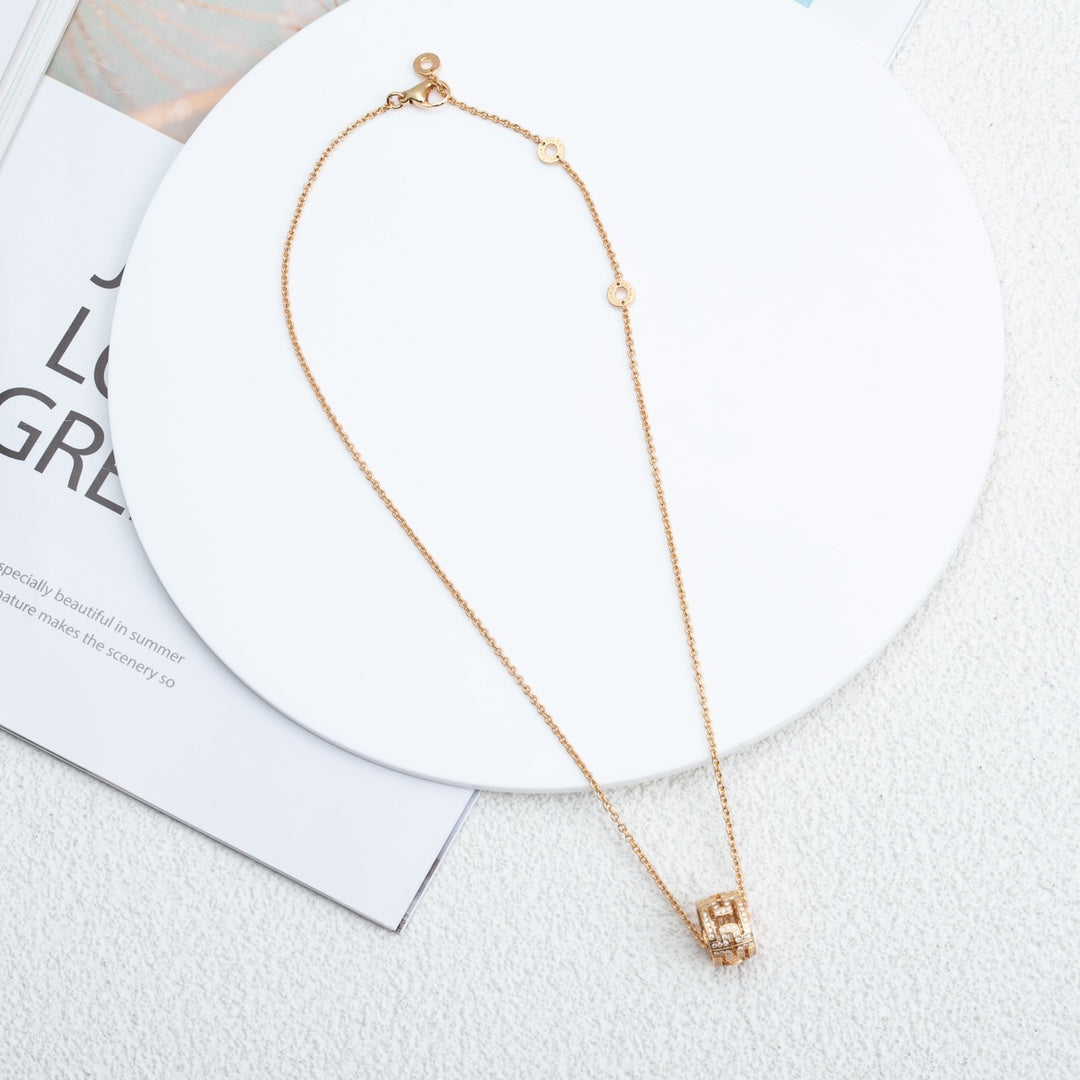 [baslovejewels]PARENTESI NECKLACE PINK GOLD DIAMOND