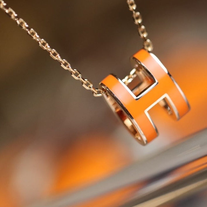 [baslovejewels]POP H PEDANT PINK GOLD