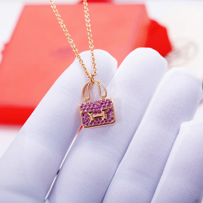 [baslovejewels]CONSTANCE PEDANT PURPLE DIAMOND NECKLACE