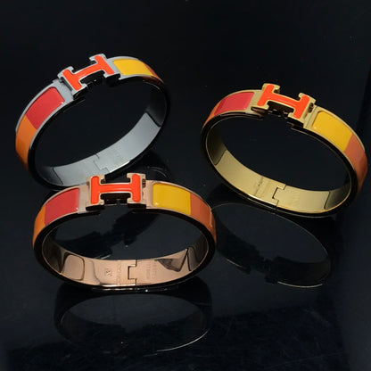 [baslovejewels]H BRACELET ORANGE RAINBOW CERAMIC