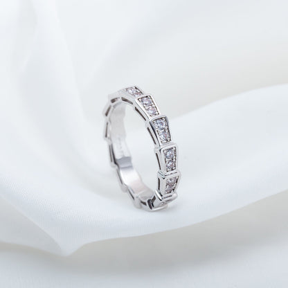 [baslovejewels]SERPENTI RING SILVER DIAMOND PAVED 3MM