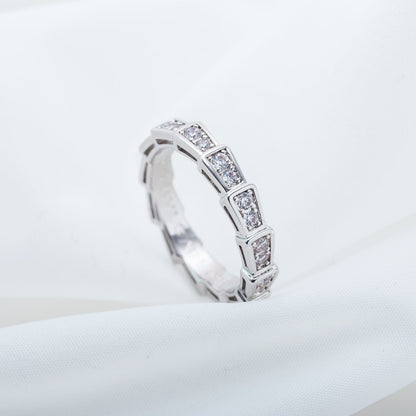 [baslovejewels]SERPENTI RING SILVER DIAMOND PAVED 3MM