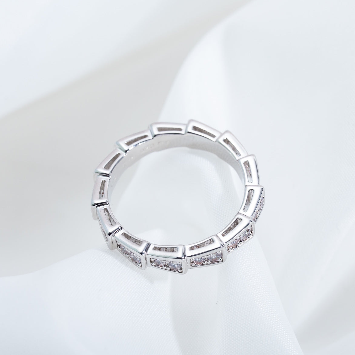 [baslovejewels]SERPENTI RING SILVER DIAMOND PAVED 3MM