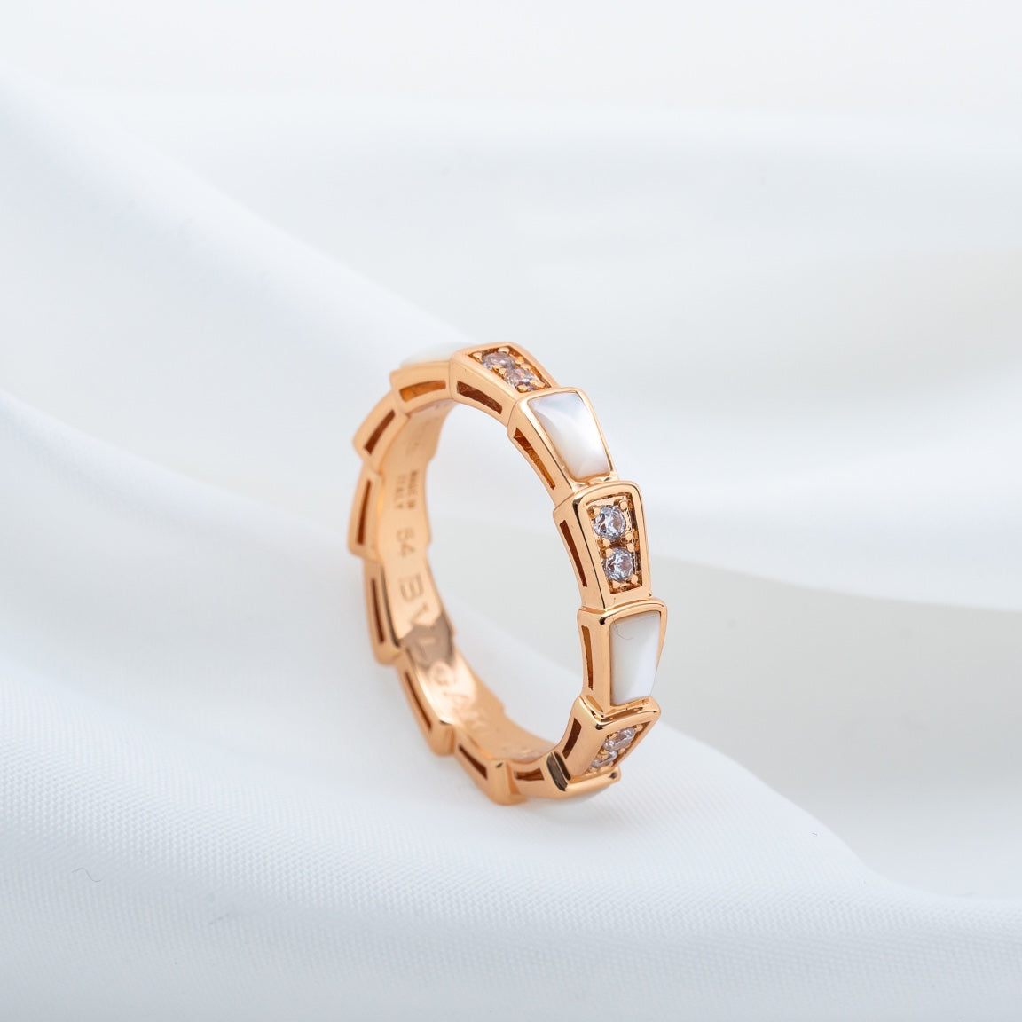 [baslovejewels]SERPENTI RING PINK GOLD DIAMOND MOP 3MM