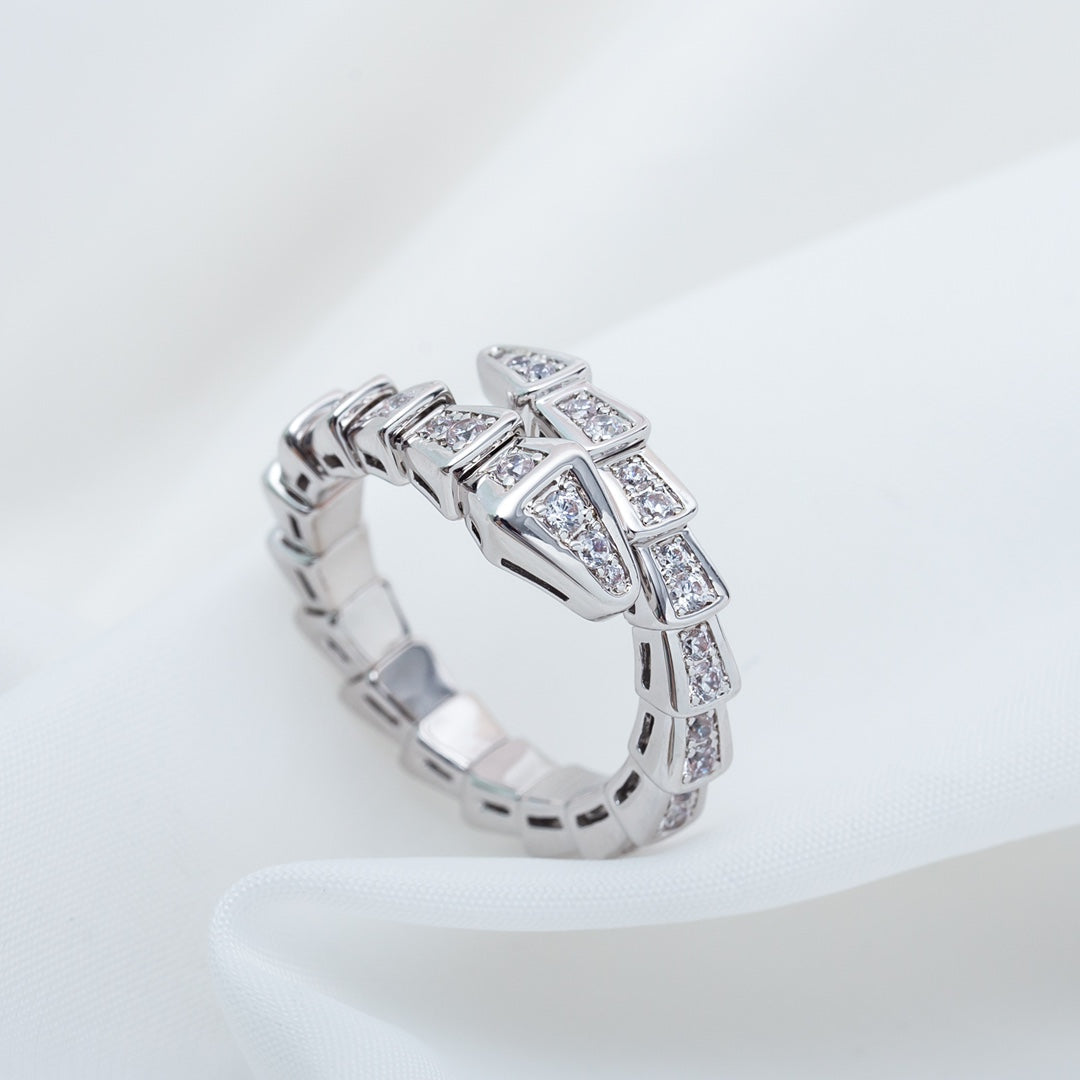 [baslovejewels]SERPENTI RING SILVER DIAMOND PAVED 4MM