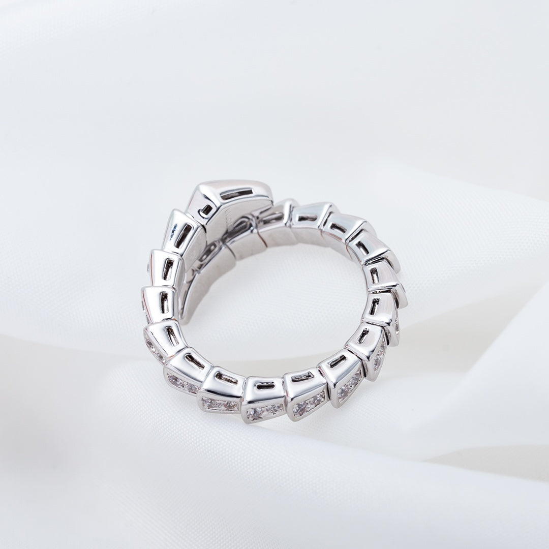 [baslovejewels]SERPENTI RING SILVER DIAMOND PAVED 4MM