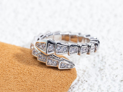 [baslovejewels]SERPENTI RING SILVER DIAMOND PAVED 4MM