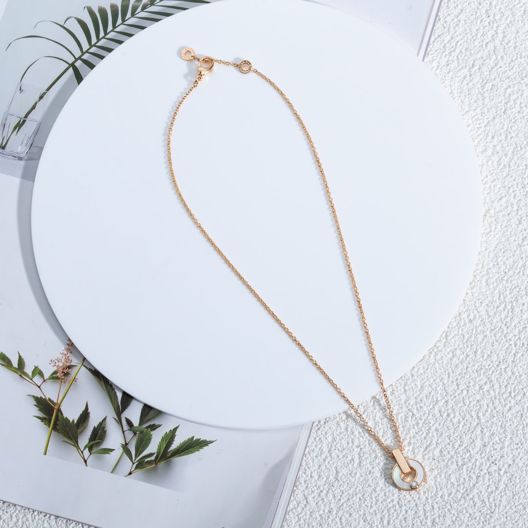 [baslovejewels]GARI NECKLACE PINK GOLD MOP