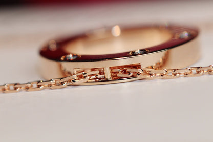 [baslovejewels]LOVE NECKLACE 16MM 6 DIAMONDS PINK GOLD