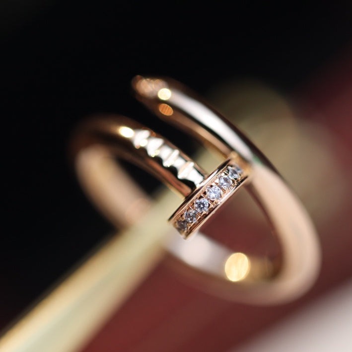 [baslovejewels]JUSTE RING 2.65MM PINK GOLD DIAMOND