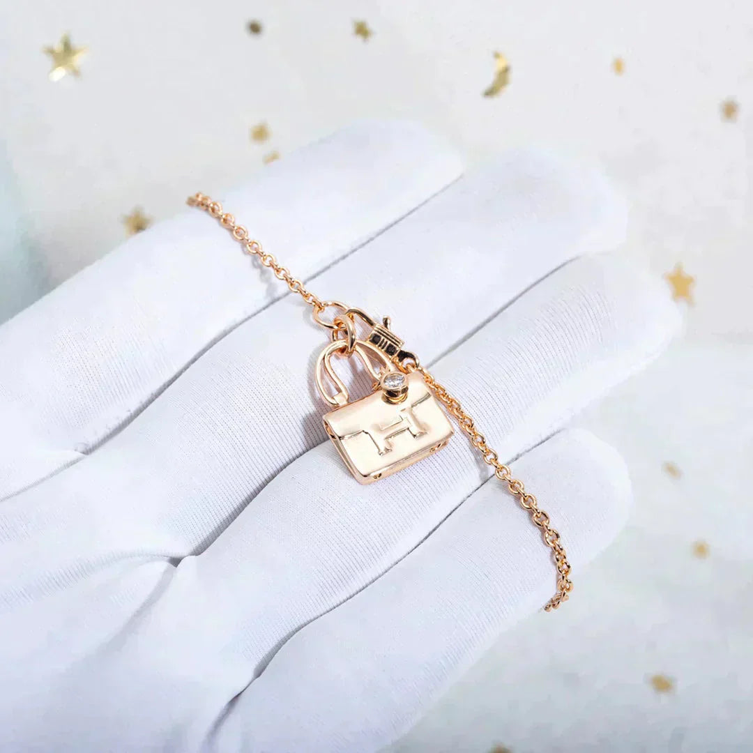 [baslovejewels]AMULETTE PEDANT ROSE GOLD NECKLACE