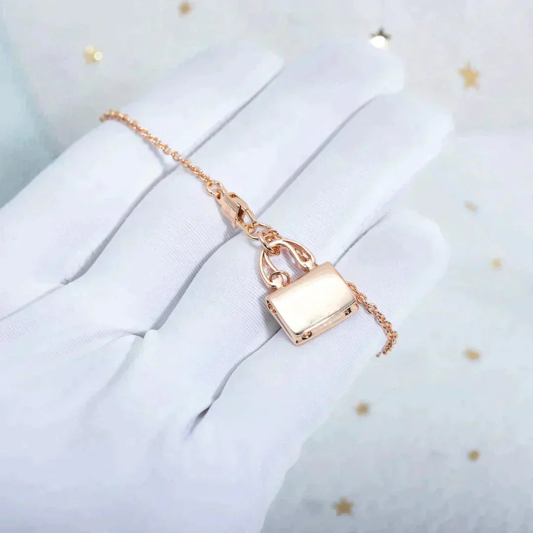 [baslovejewels]AMULETTE PEDANT ROSE GOLD NECKLACE