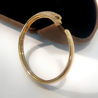 [baslovejewels]PANTHERE GOLD DIAMOND OPEN BRACELET