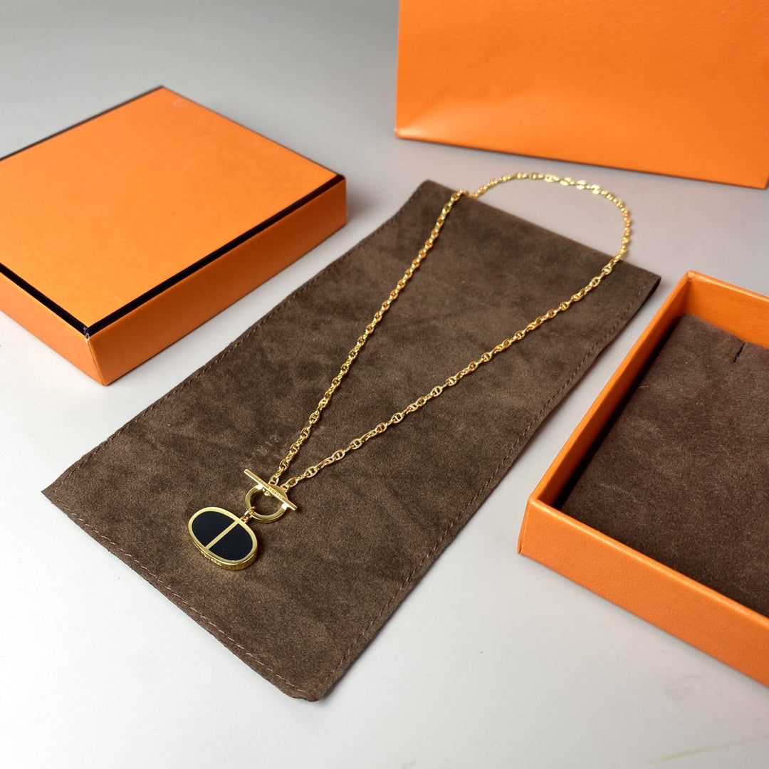 [baslovejewels]CHAINE VERSO BLACK CERAMIC NECKLACE