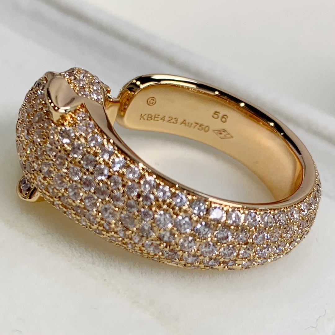 [baslovejewels]PANTHERE PINK GOLD DIAMOND RING