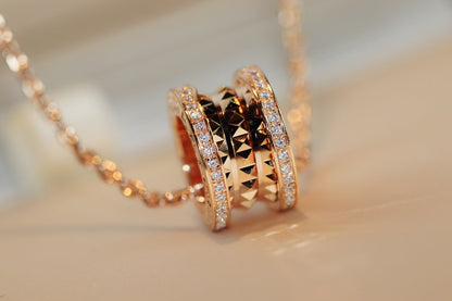 [baslovejewels]ZERO 1 ROCK PEDANT PINK GOLD NECKLACE