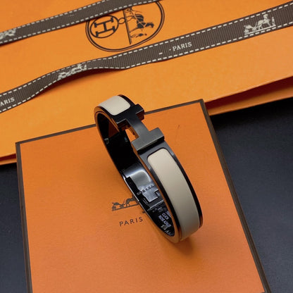 [baslovejewels]H BRACELET 12MM BLACK BEIGE CERAMIC