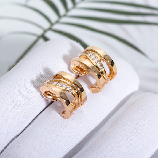 [baslovejewels]ZERO 1 PINK GOLD DIAMONDS EARRINGS