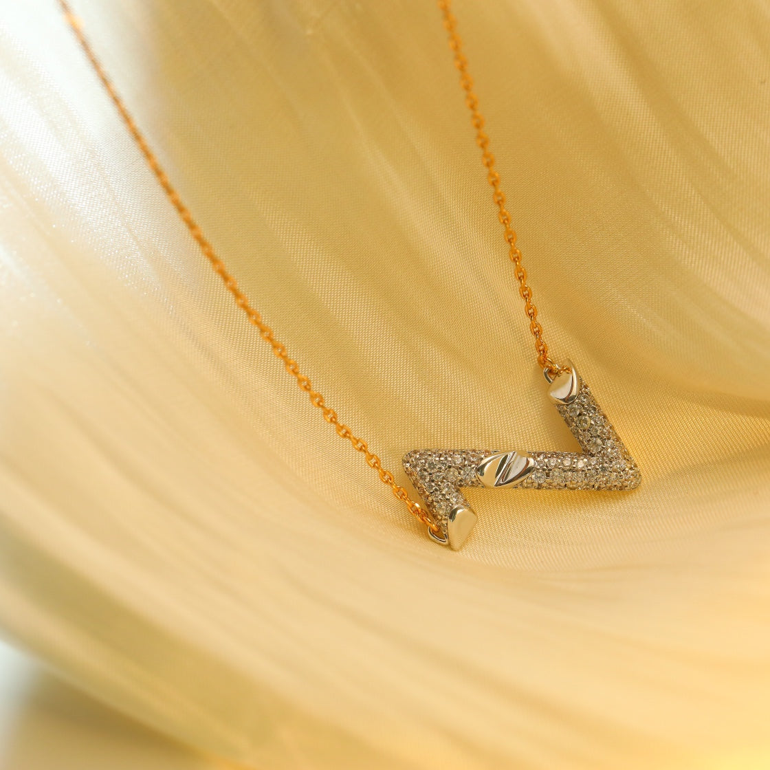 [baslovejewels]VOLT SILVER DIAMOND PEDANT NECKLACE