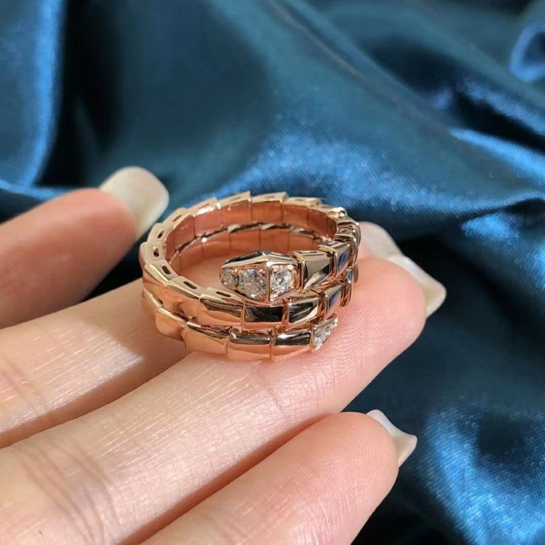 [baslovejewels]SERPENTS DOUBLE ROW DIAMOND RING