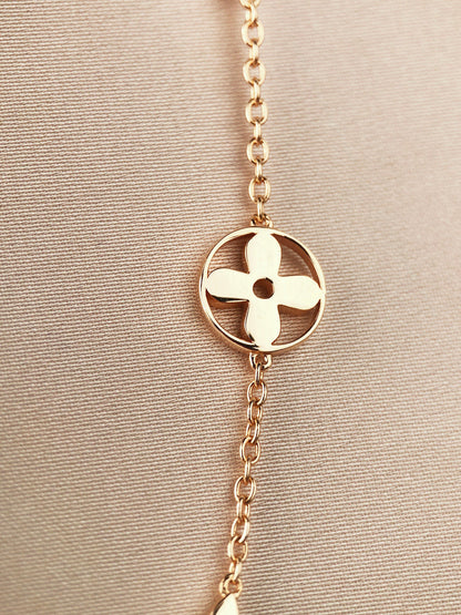 [baslovejewels]STAR AND SUN 7 MOTIFS GOLD BRACELET